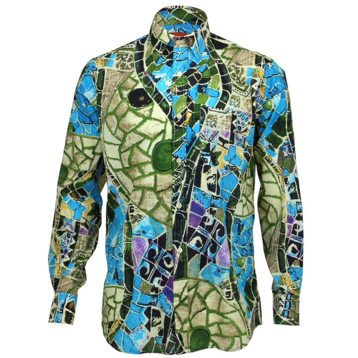 Regular Fit Long Sleeve Shirt - Mosaic Tiles