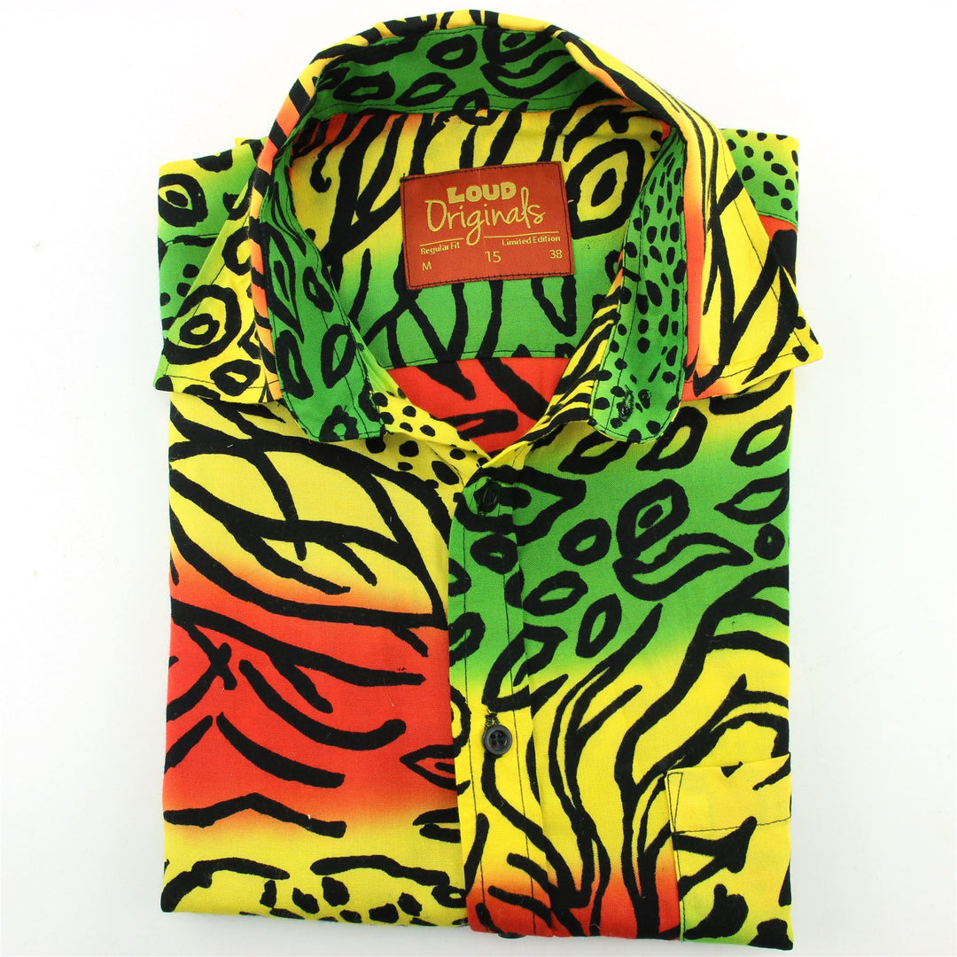 Regular Fit Short Sleeve Shirt - Rasta Cat