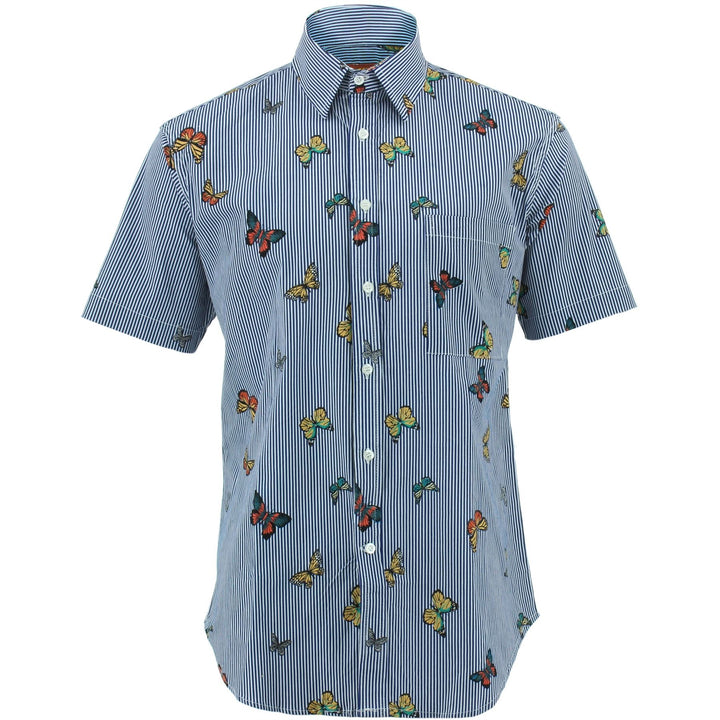 Regular Fit Short Sleeve Shirt - Butterfly Stripes