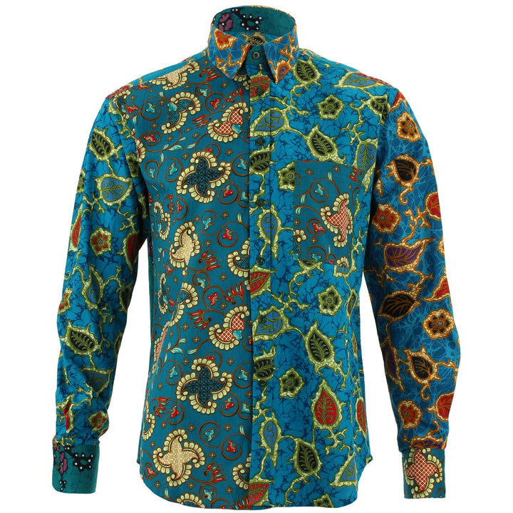 Regular Fit Long Sleeve Shirt - Random Mixed Panel - Batik