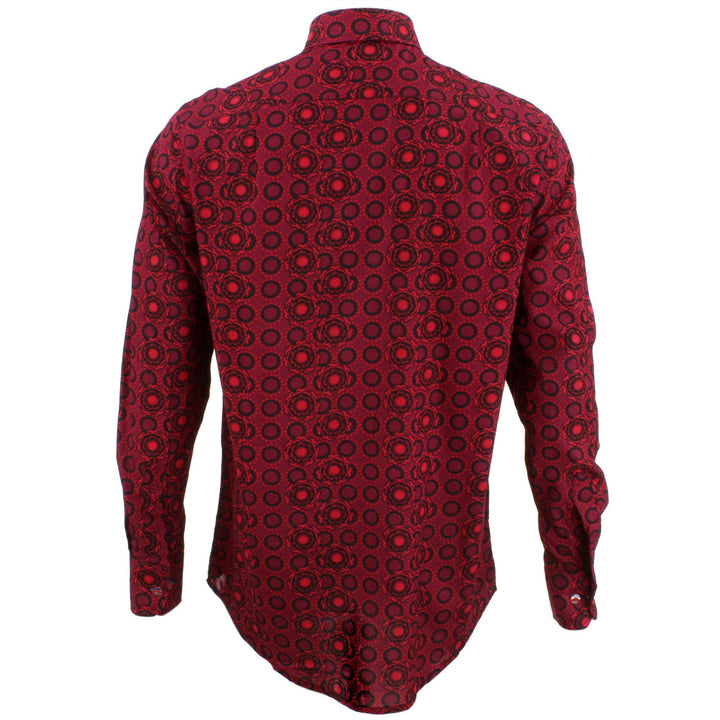 Regular Fit Long Sleeve Shirt - Red Abstract Poppies