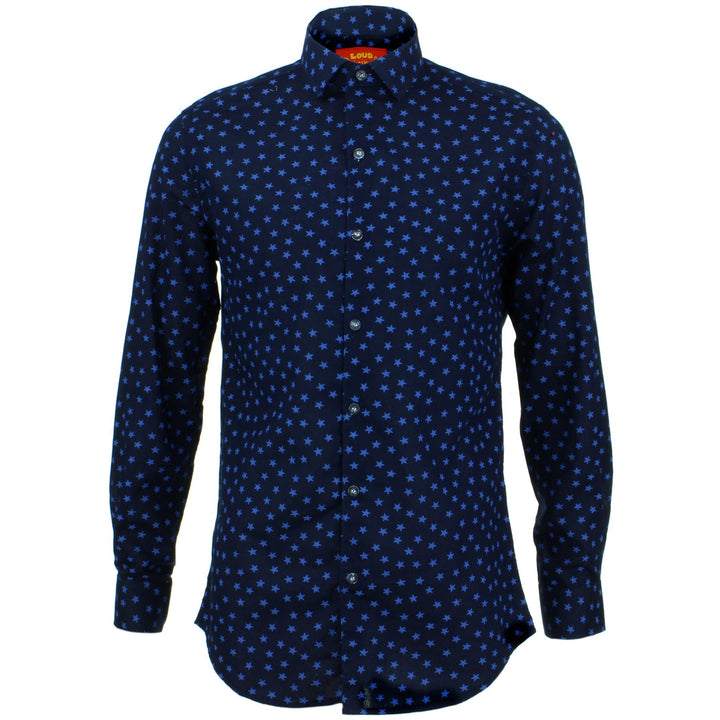 Slim Fit Long Sleeve Shirt - Ditzy Blue Stars