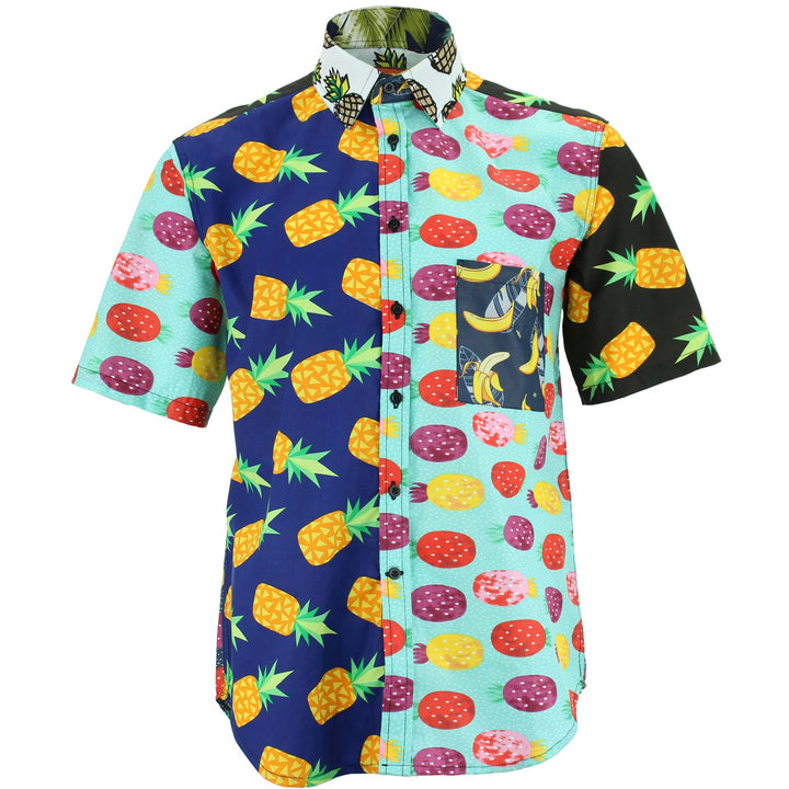 Regular Fit Short Sleeve Shirt - Random Mixed Panel - Fruity