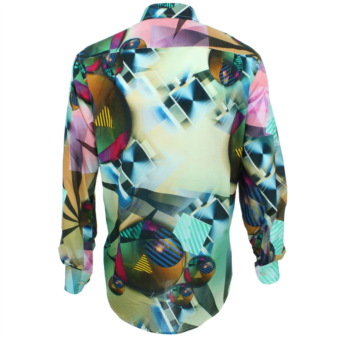 Regular Fit Long Sleeve Shirt - Red & Green Abstract