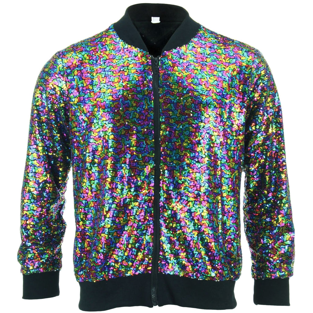 Multicolor sequin bomber jacket hotsell