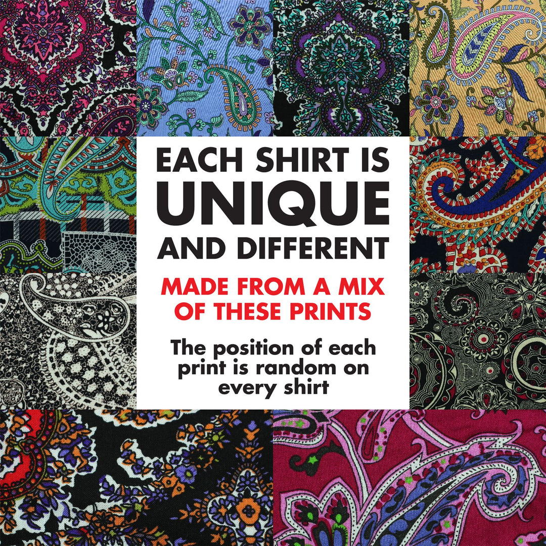 Regular Fit Short Sleeve Shirt - Random Mixed Panel - Paisley