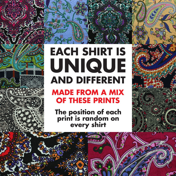 Regular Fit Short Sleeve Shirt - Random Mixed Panel - Paisley