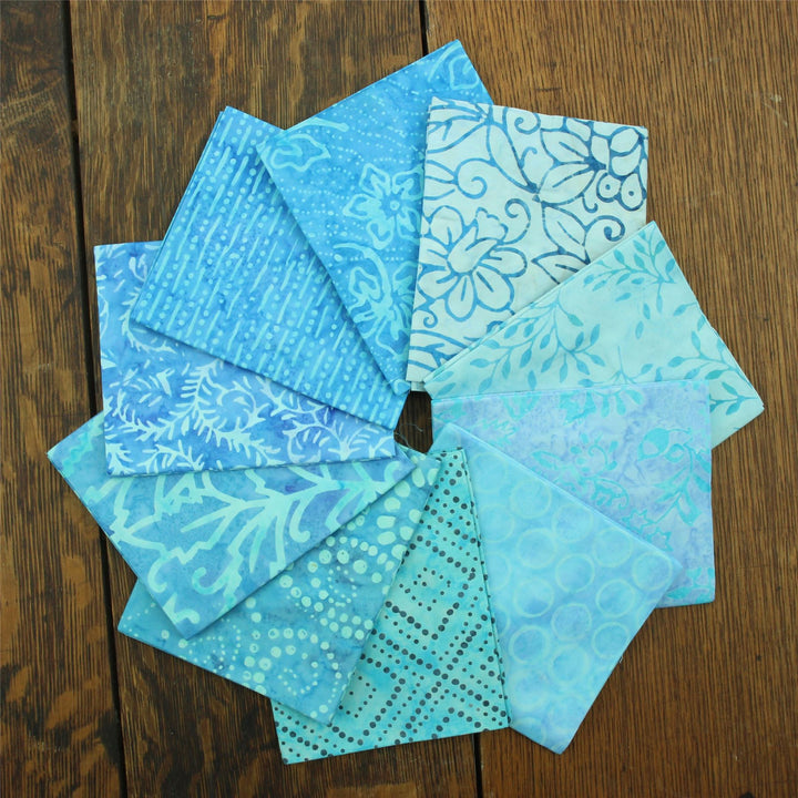 Fat Quarter - 10 Pieces of 19" x 20" Cotton Batik