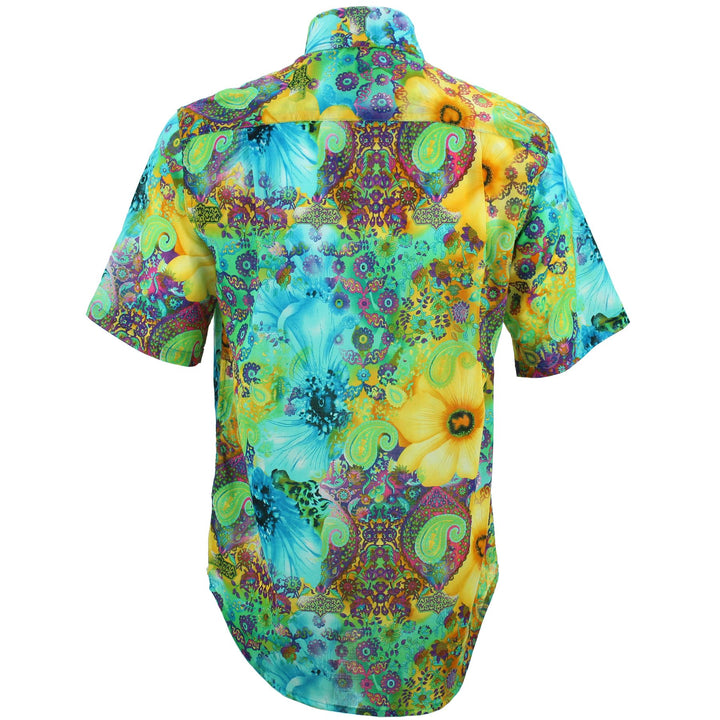 Regular Fit Short Sleeve Shirt - 60s Paisley Pastels