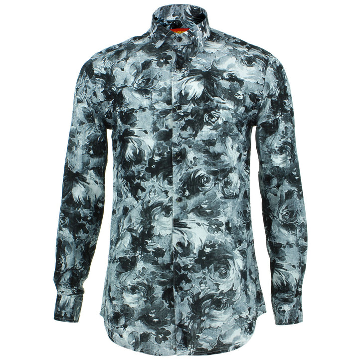 Tailored Fit Long Sleeve Shirt - Monochrome Floral