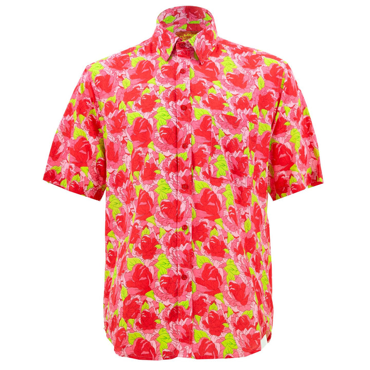 Regular Fit Short Sleeve Shirt - Red Floral