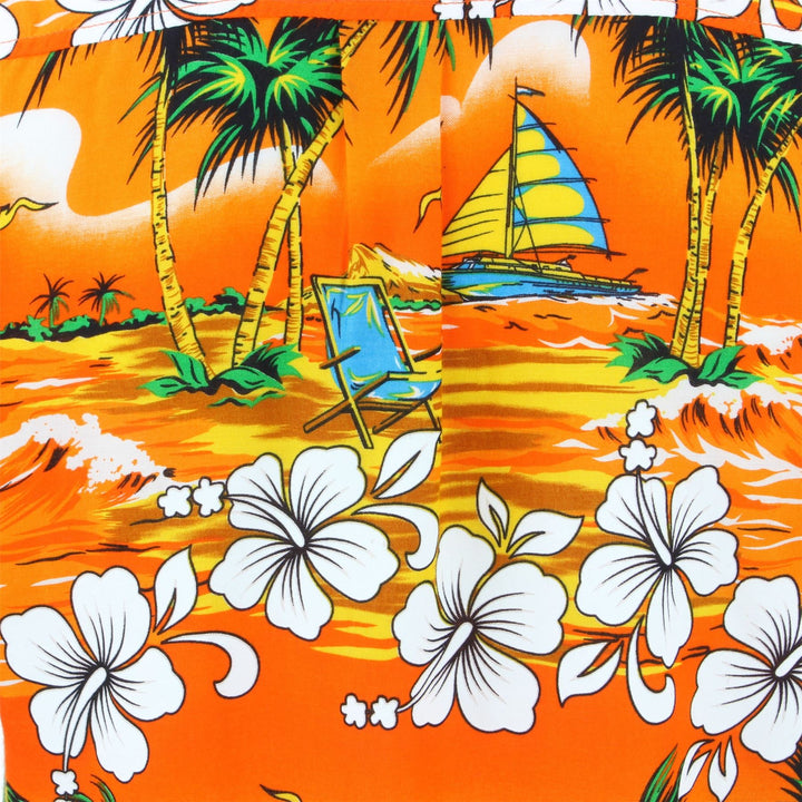 Short Sleeve Hawaiian Shirt - Orange