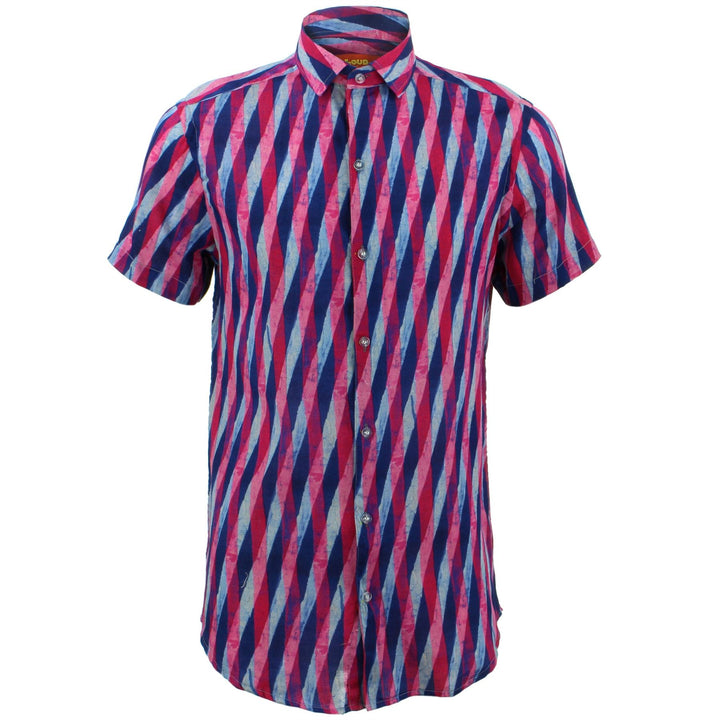 Slim Fit Short Sleeve Shirt - Overlapping Art Deco