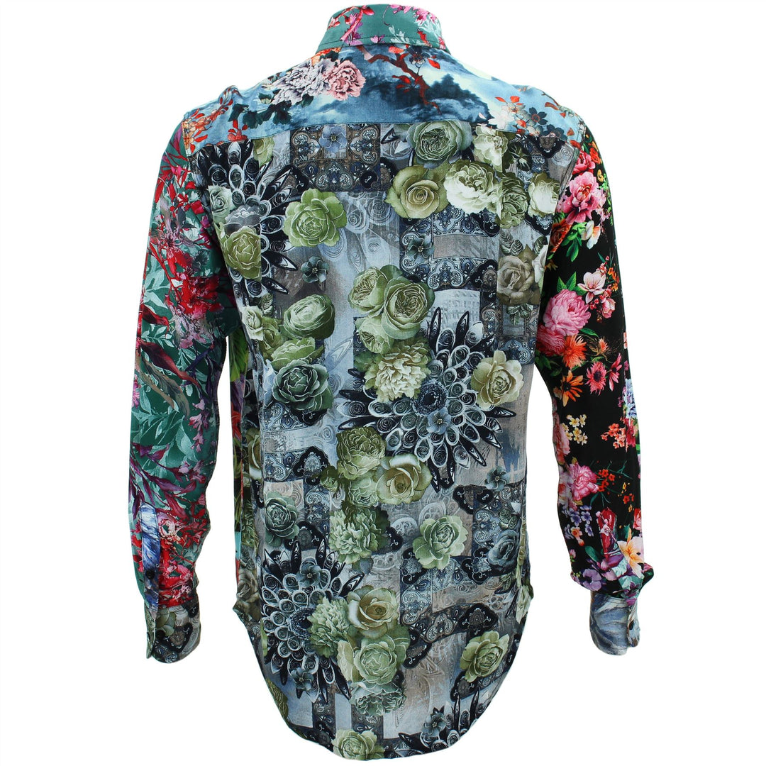 Regular Fit Long Sleeve Shirt - Random Mixed Panel - Floral