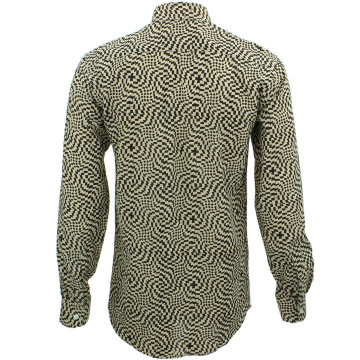 Tailored Fit Long Sleeve Shirt - Block Print - Psychedelic Shift