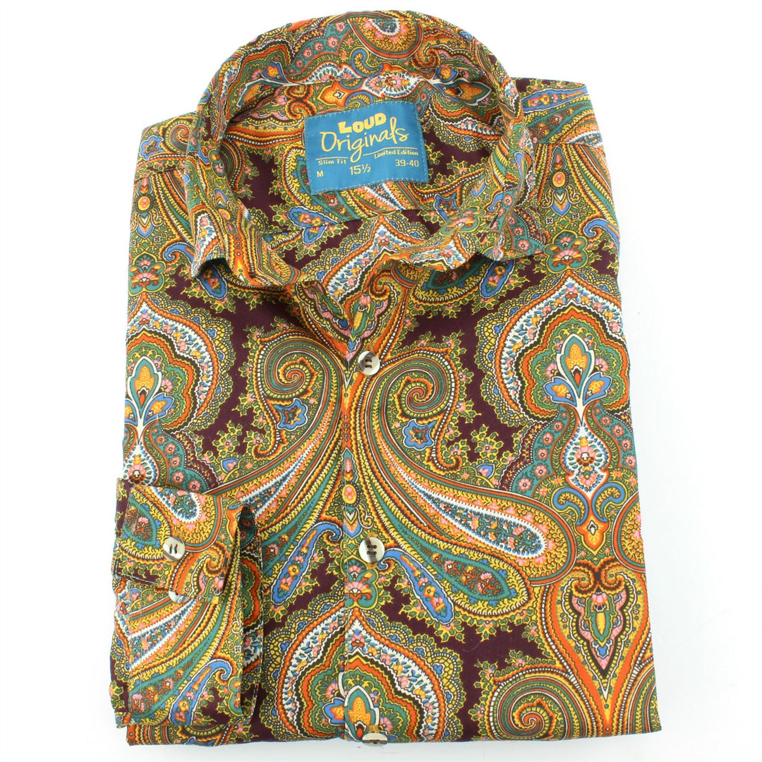 Slim Fit Long Sleeve Shirt - Oriental Paisley