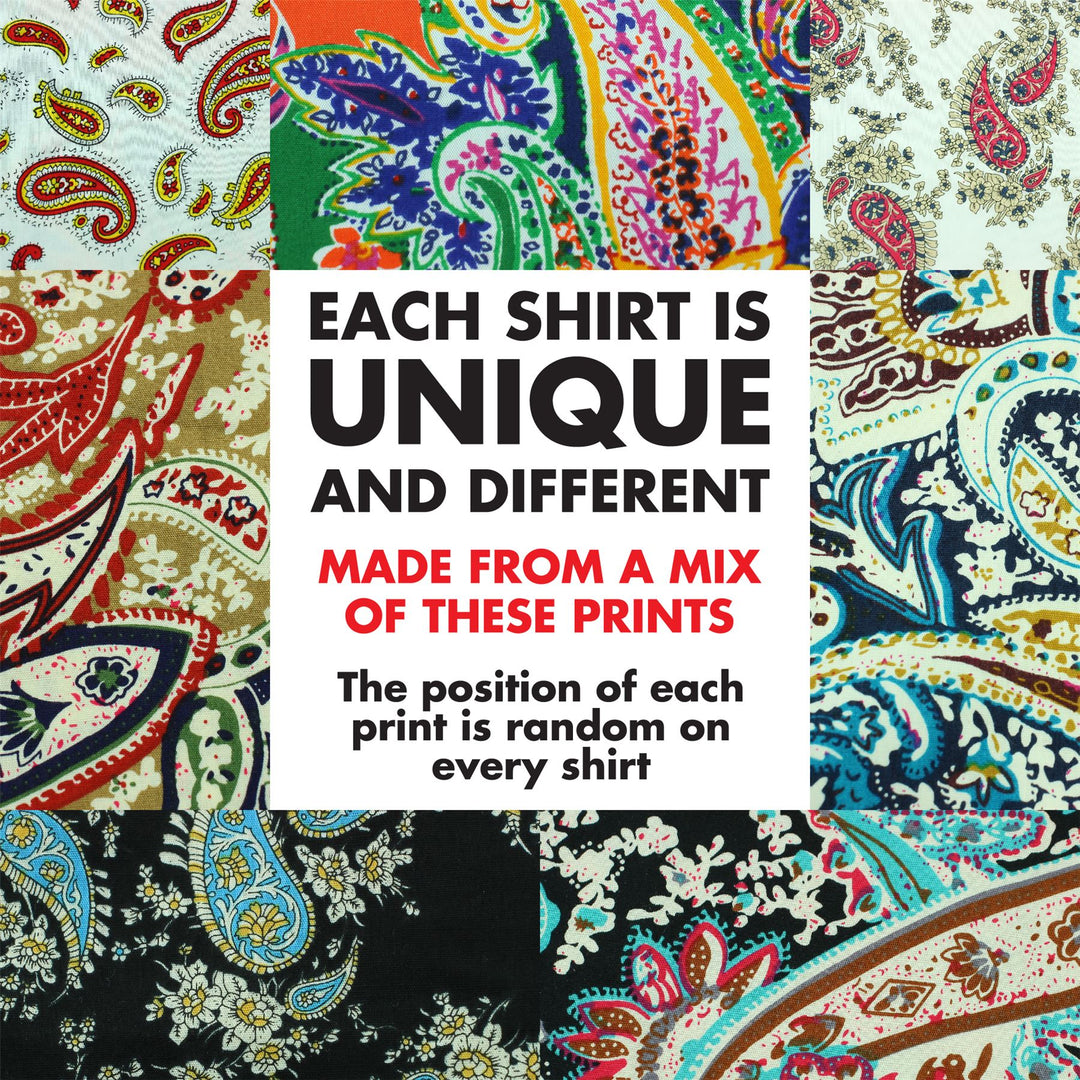 Regular Fit Short Sleeve Shirt - Random Mixed Panel - Paisley