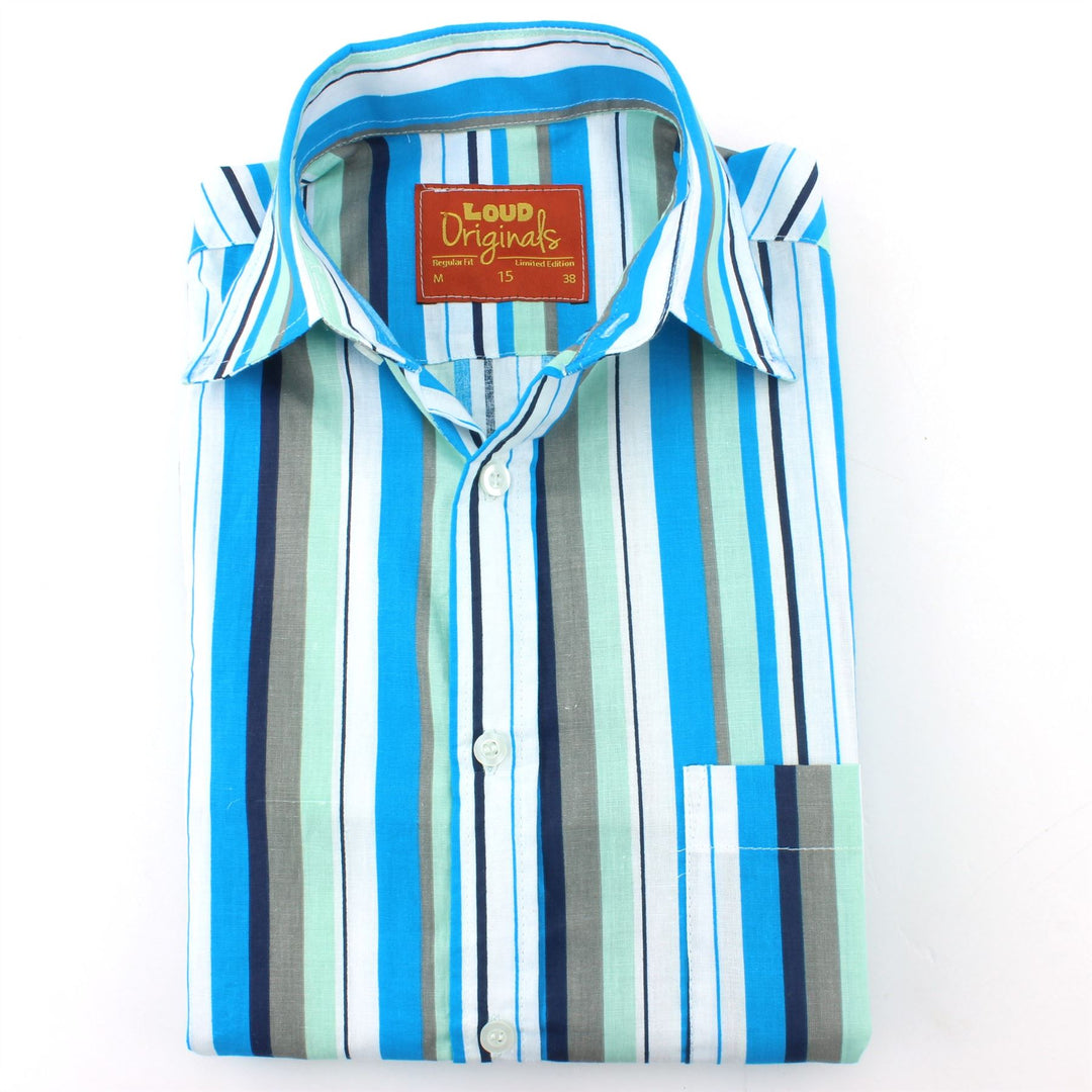 Regular Fit Short Sleeve Shirt - Bayadere Stripes