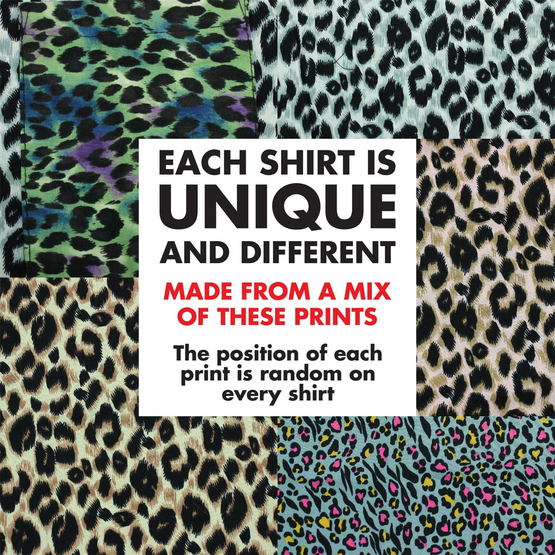 Regular Fit Long Sleeve Shirt - Random Mixed Panel - Animal Print