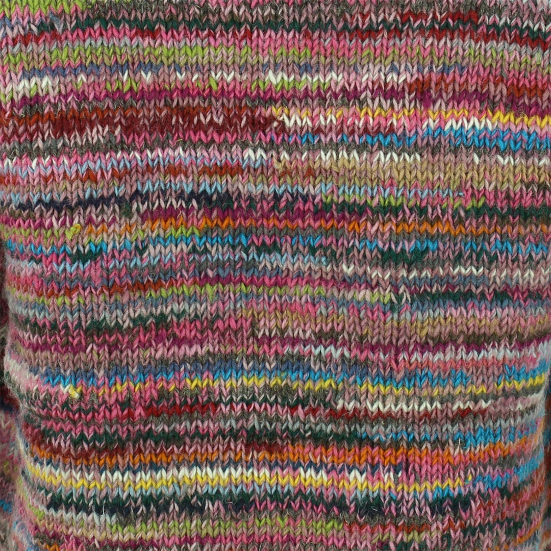 Chunky Wool Space Dye Knit Jumper - Pink Multi