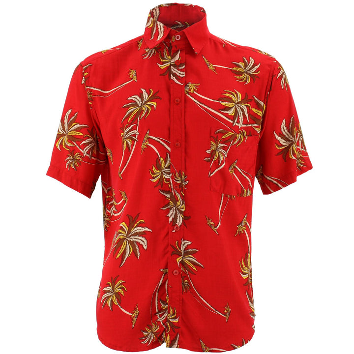 Regular Fit Short Sleeve Shirt - Palm Trees