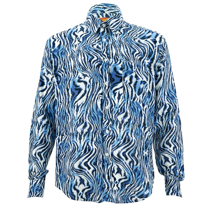 Regular Fit Long Sleeve Shirt - Blue Zebra