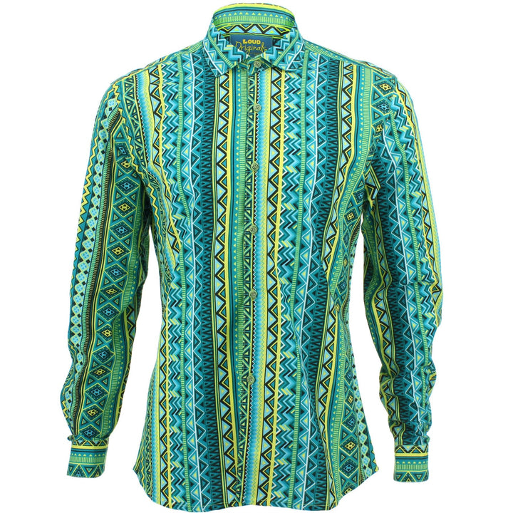 Slim Fit Long Sleeve Shirt - Aztec