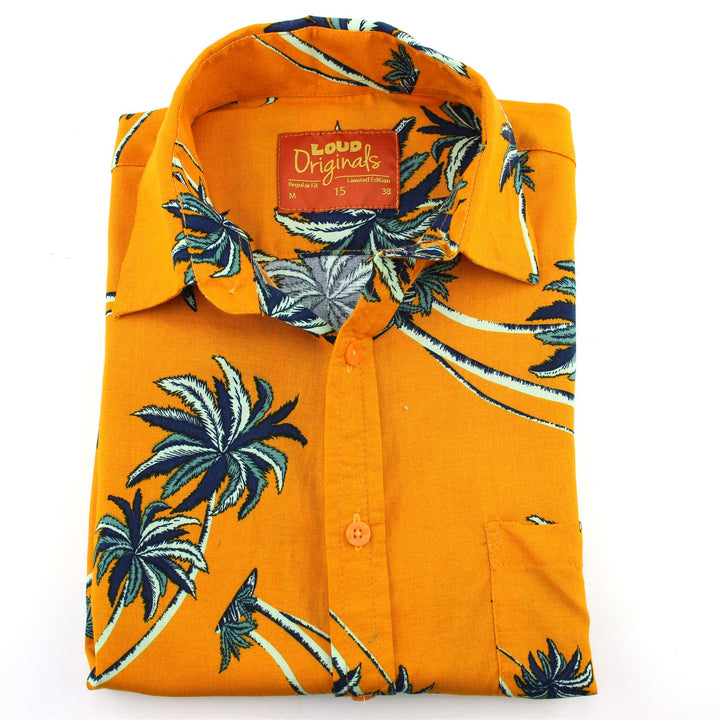 Regular Fit Short Sleeve Shirt - Palm Trees