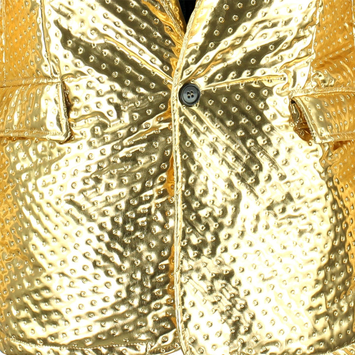 Shiny Metallic Embossed Jacket - Gold