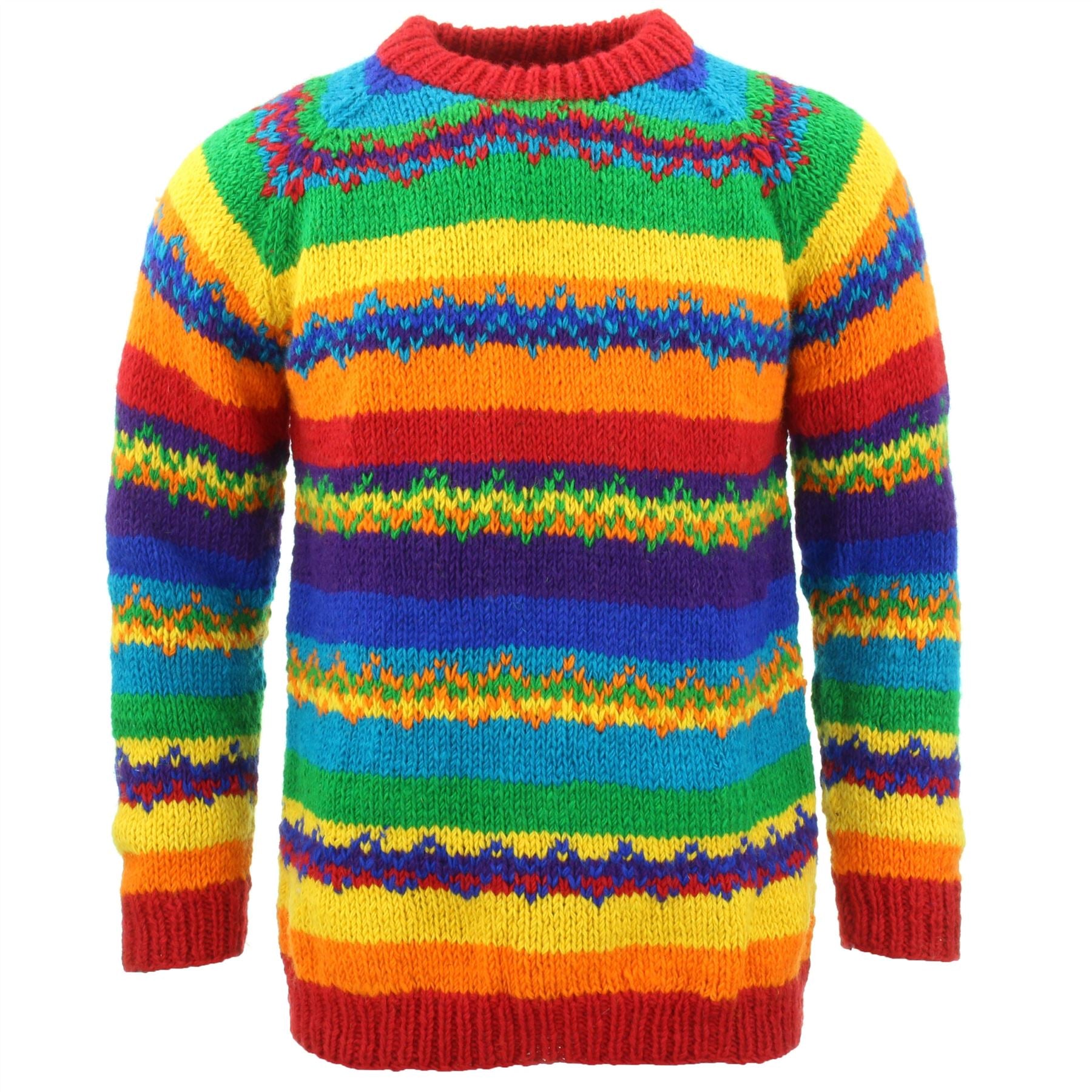 Rainbow wool sweater best sale