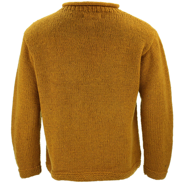 Chunky Wool Knit Star Jumper - Mustard & Black