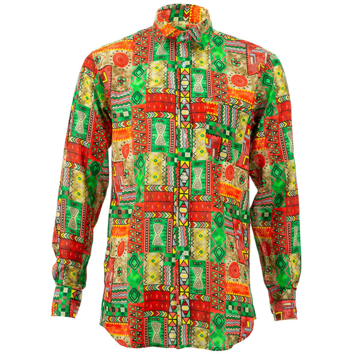 Regular Fit Long Sleeve Shirt - Aztec