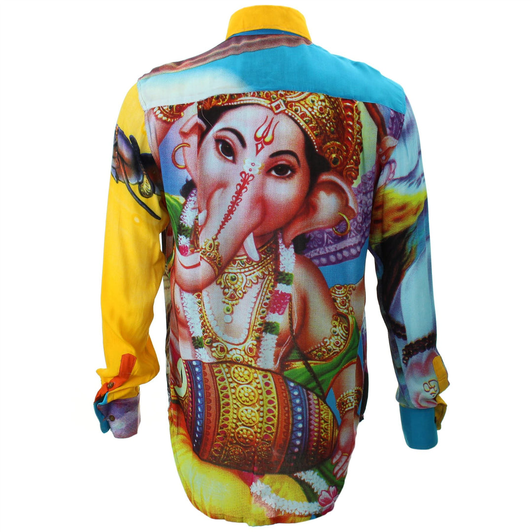 Regular Fit Long Sleeve Shirt - Random Mixed Panel - Ganesh