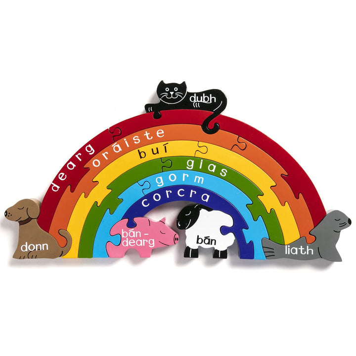 Handmade Wooden Jigsaw Puzzle - Gaelic Rainbow