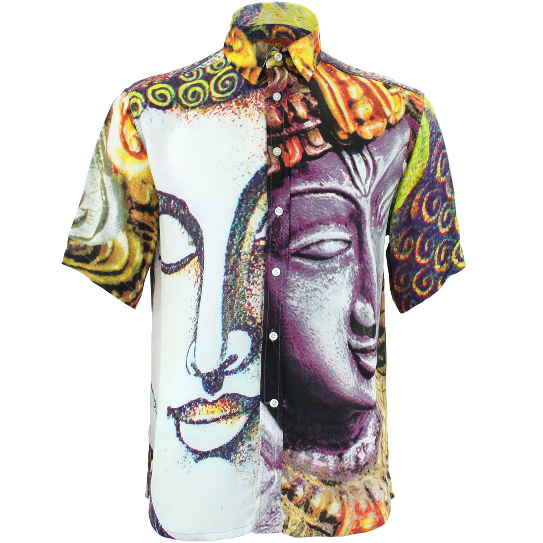 Regular Fit Short Sleeve Shirt - Random Mixed Panel - Buddha