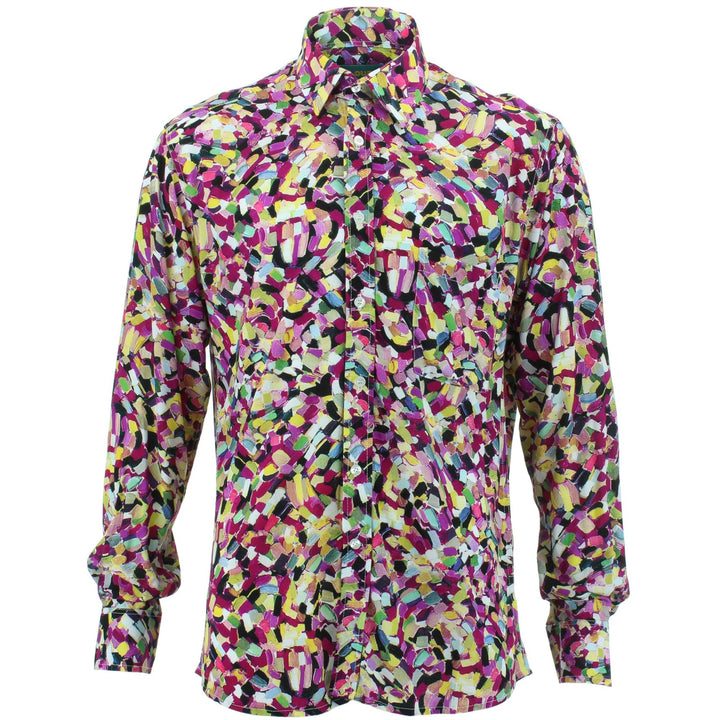 Regular Fit Long Sleeve Shirt - Brushstrokes