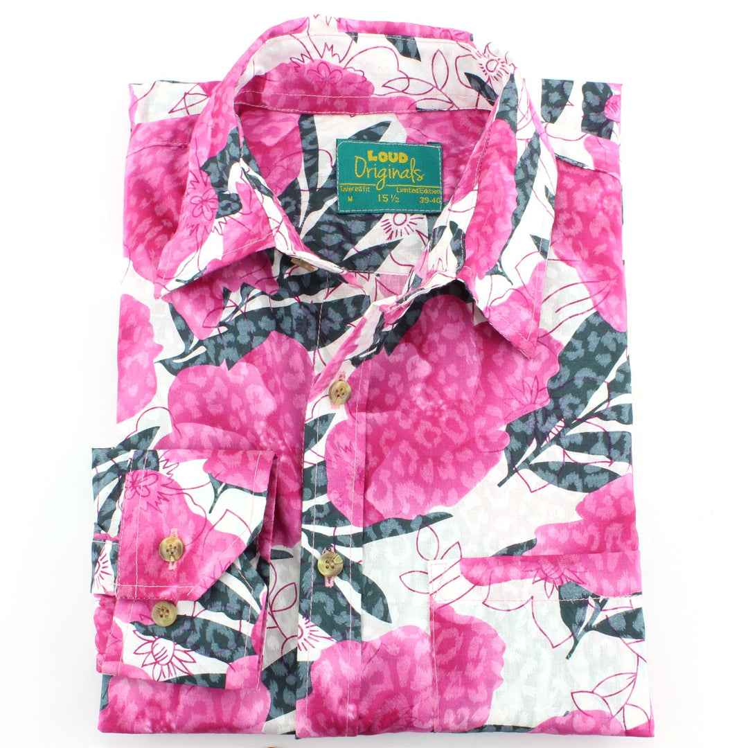 Tailored Fit Long Sleeve Shirt - Abstract Floral