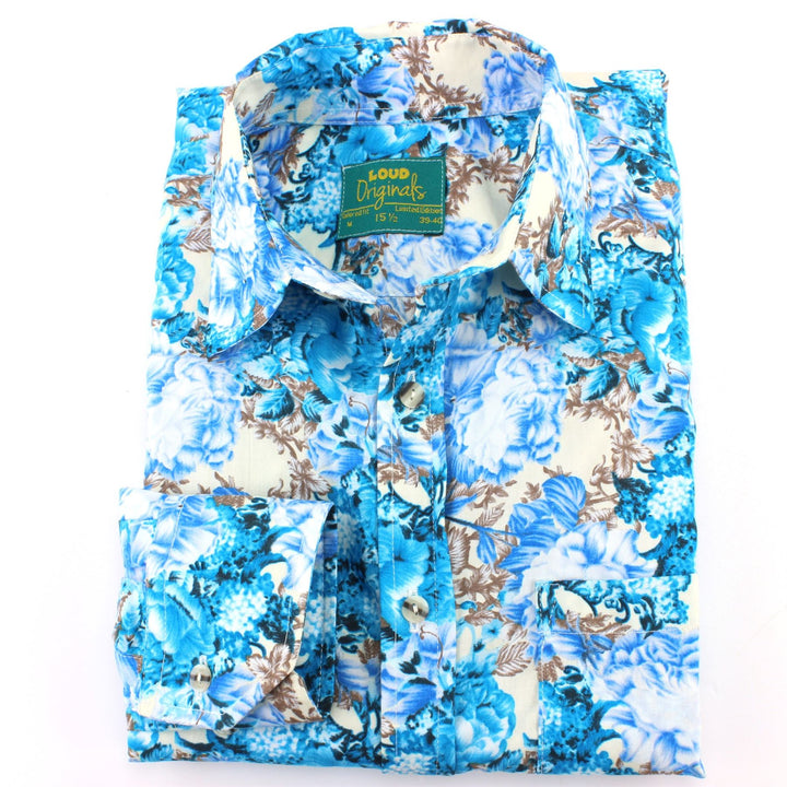 Tailored Fit Long Sleeve Shirt - Turquoise Floral