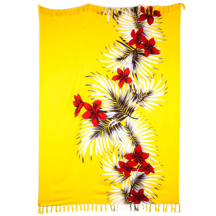 Viscose Rayon Sarong - Floral - Yellow