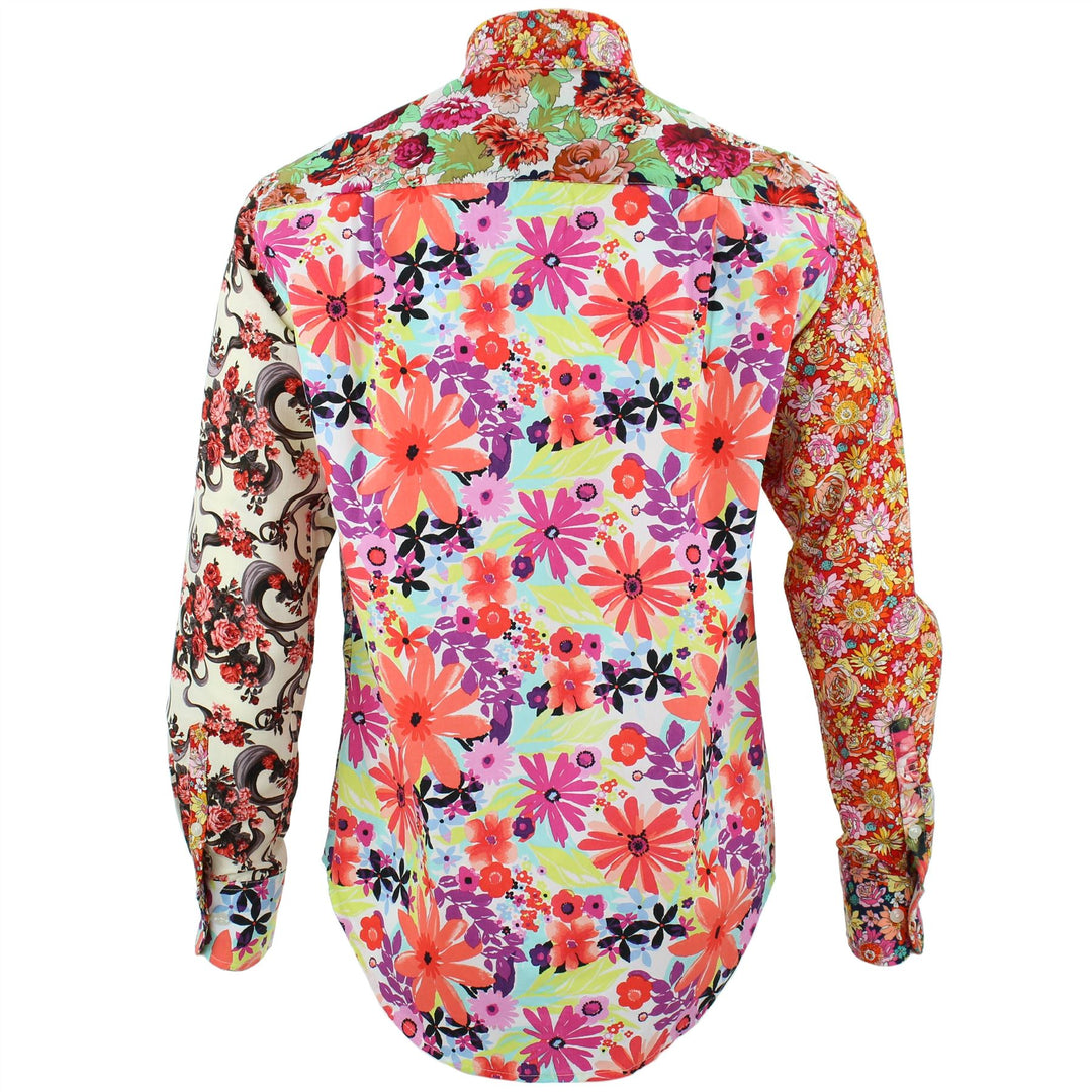 Regular Fit Long Sleeve Shirt - Random Mixed Panel - Floral