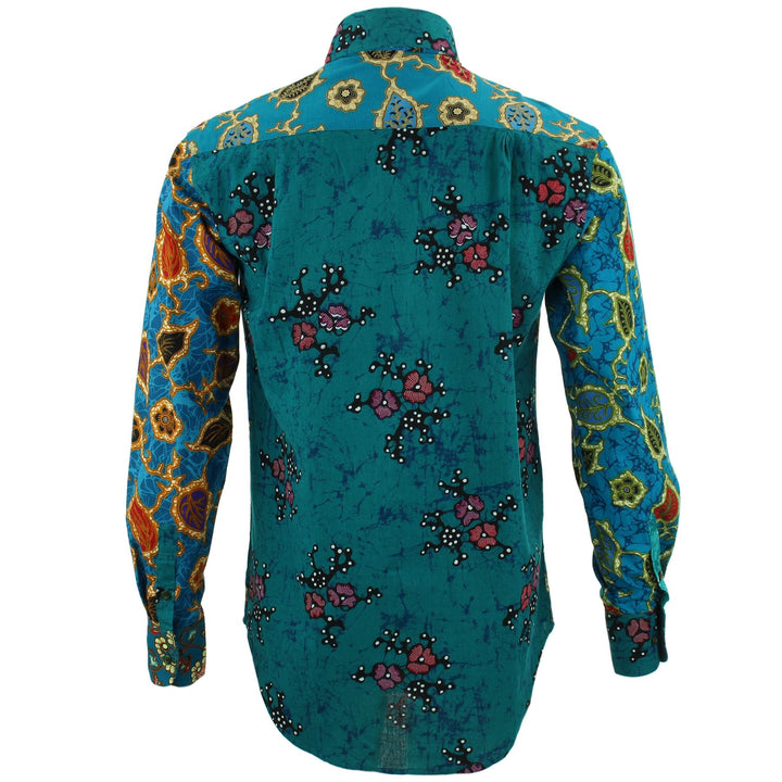 Regular Fit Long Sleeve Shirt - Random Mixed Panel - Batik