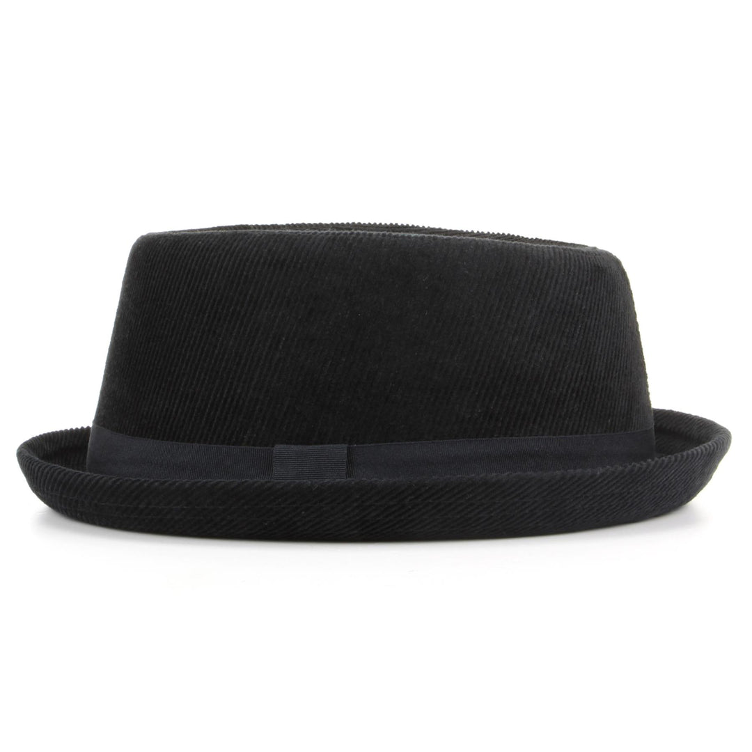 Corduroy Pork Pie Hat - Black