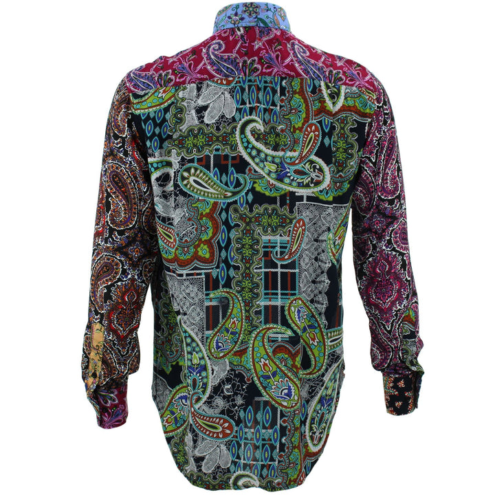 Regular Fit Long Sleeve Shirt - Random Mixed Panel - Paisley