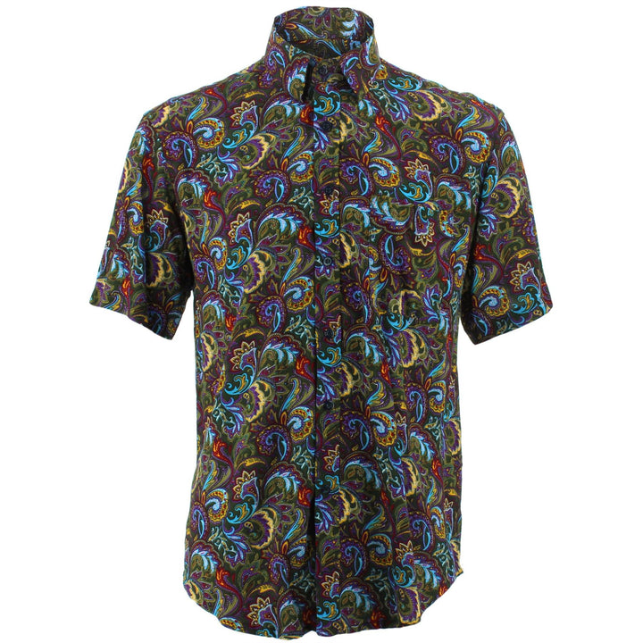 Regular Fit Short Sleeve Shirt - Floral Paisley