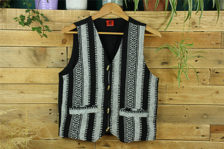 Cotton Canvas Waistcoat - Black White