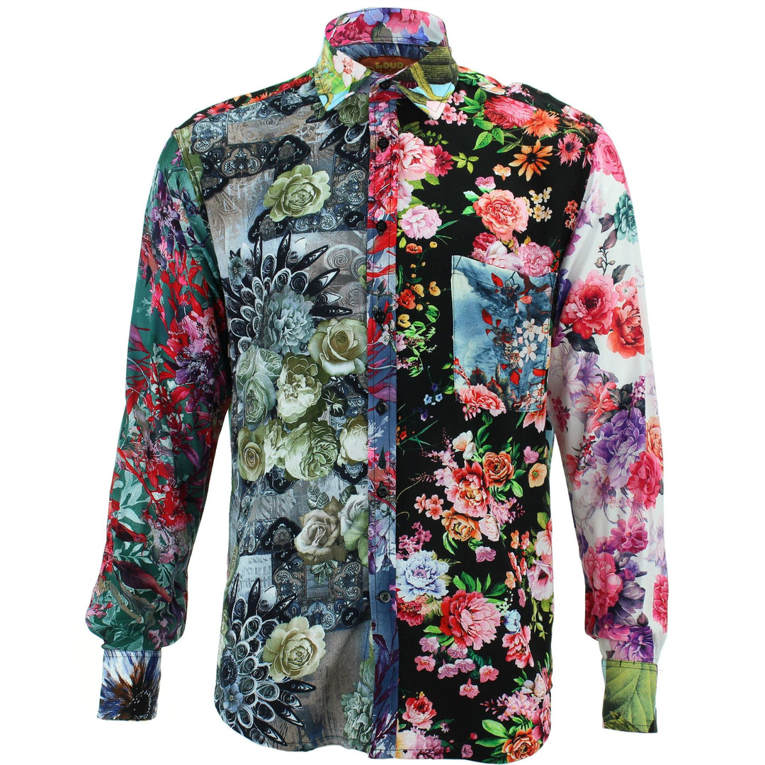 Regular Fit Long Sleeve Shirt - Random Mixed Panel - Floral