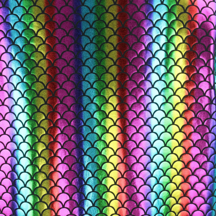 Shiny Mens Mermaid Scale Shorts - Rainbow