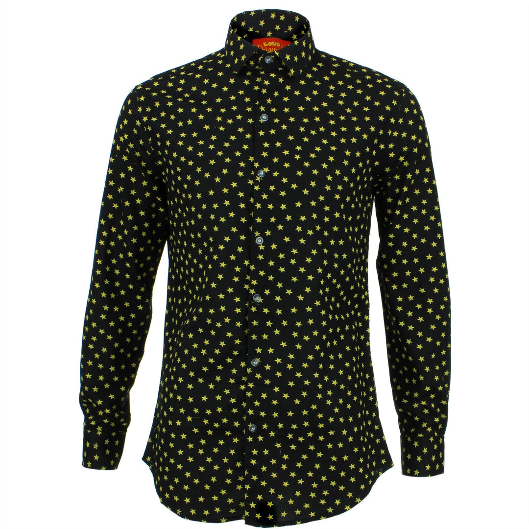 Tailored Fit Long Sleeve Shirt - Ditzy Yellow Stars