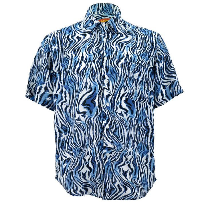 Regular Fit Short Sleeve Shirt - Blue Zebra