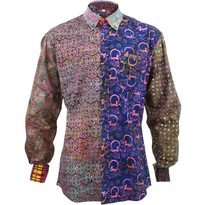 Regular Fit Long Sleeve Shirt - Random Mixed Batik - Red